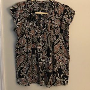 Premise Studio - Cap sleeve paisley blouse